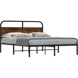 VidaXL Bed Frame 135x190 cm Roble Ahumado - Bed Frame VidaXL Bed Frame 135x190 cm Roble Ahumado - Bed Frame