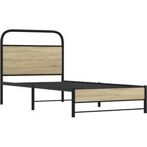 vidaXL Bed Frame without Mattress 80x200 cm Sonoma Oak - Bed Frame vidaXL Bed Frame without Mattress 80x200 cm Sonoma Oak - Bed Frame