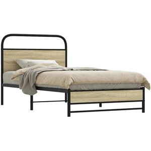 vidaXL Bed Frame without Mattress 100x190 cm Sonoma Oak - Bed Frame vidaXL Bed Frame without Mattress 100x190 cm Sonoma Oak - Bed Frame