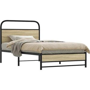 vidaXL Bed Frame Sonoma Oak - 107x203 cm - Bed Frame vidaXL Bed Frame Sonoma Oak - 107x203 cm - Bed Frame