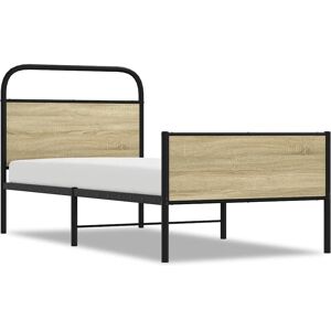 vidaXL 4100438 Bettgestell - Stahl, Sonoma Eiche - 90x190 cm vidaXL 4100438 Bettgestell - Stahl, Sonoma Eiche - 90x190 cm