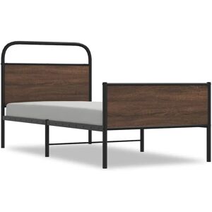 vidaXL Rammemodell - 135x190 cm - Mørk eik - Stål - Rammemodell vidaXL Rammemodell - 135x190 cm - Mørk eik - Stål - Rammemodell