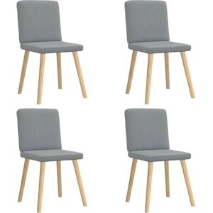 vidaXL Eetkamerstoelen - Set van 4 - Lichtgrijs Stoffen vidaXL Eetkamerstoelen - Set van 4 - Lichtgrijs Stoffen