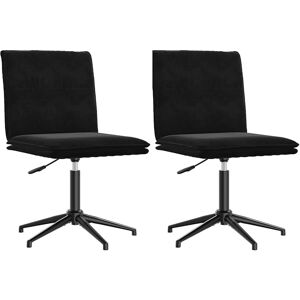 vidaXL 2 stk Sorte Fløjl Spise Stole - Spise Stole vidaXL 2 stk Sorte Fløjl Spise Stole - Spise Stole