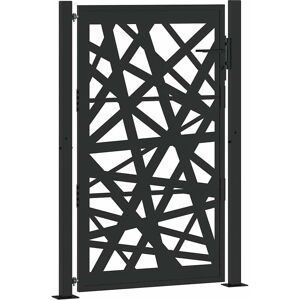 vidaXL Tuinpoort Zwart Staal 105x155cm Lichtdesign Buitenpoort vidaXL Tuinpoort Zwart Staal 105x155cm Lichtdesign Buitenpoort