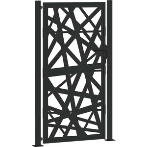 Vidaxl Steel Garden Gate - Laser-Cut, Black - 105x180 cm Vidaxl Steel Garden Gate - Laser-Cut, Black - 105x180 cm