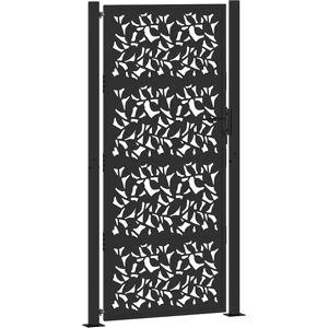 Vidaxl Steel Garden Gate - Laser Cut, Black, 105x205cm Vidaxl Steel Garden Gate - Laser Cut, Black, 105x205cm