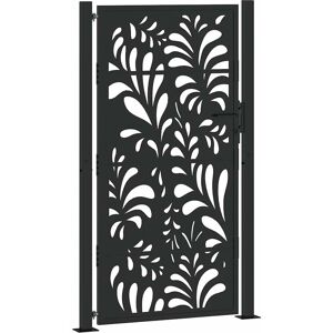 vidaXL Garden Gate - Black Steel Wavy Design 105x180cm vidaXL Garden Gate - Black Steel Wavy Design 105x180cm