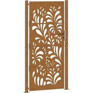 vidaXL Garden Gate - Brown Steel Weatherproof Design - Garden Type vidaXL Garden Gate - Brown Steel Weatherproof Design - Garden Type