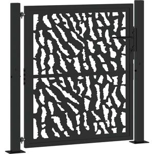 vidaxl Black Steel Garden Gate - Garden Gate vidaxl Black Steel Garden Gate - Garden Gate