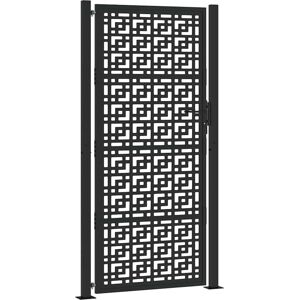 vidaXL Garden Gate Black Steel Weather-Resistant 105x205 cm vidaXL Garden Gate Black Steel Weather-Resistant 105x205 cm