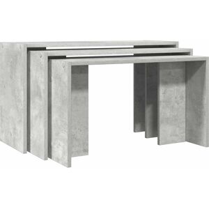 vidaXL Nesting Tables 3 pcs Concrete Grey Engineered Wood - Storage & Organization vidaXL Nesting Tables 3 pcs Concrete Grey Engineered Wood - Storage & Organization