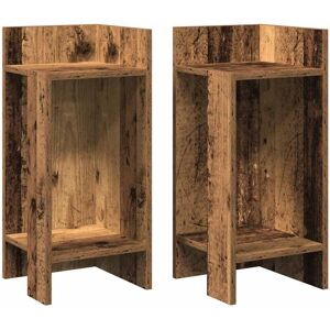 vidaXL Old Wood 2 pcs - Side Tables with Shelf - Brown vidaXL Old Wood 2 pcs - Side Tables with Shelf - Brown
