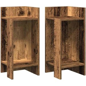 vidaXL Old Wood 2 pcs - Side Tables with Shelf - Brown vidaXL Old Wood 2 pcs - Side Tables with Shelf - Brown