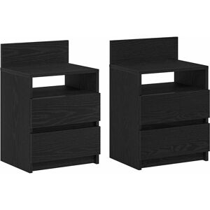 vidaXL Nightstand 2 pcs Black 40x33x60cm - Nightstand vidaXL Nightstand 2 pcs Black 40x33x60cm - Nightstand