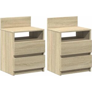 vidaXL Nightstand 2 pcs Sonoma Oak - Nightstand vidaXL Nightstand 2 pcs Sonoma Oak - Nightstand