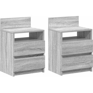 vidaXL Nightstand 2 pcs. Grey Sonoma 40x33x60 cm vidaXL Nightstand 2 pcs. Grey Sonoma 40x33x60 cm