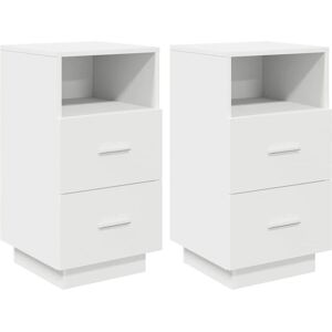 vidaXL Bedside Cabinets 2 pcs with 2 Drawers White 36x36x68 cm - Bedside Cabinets vidaXL Bedside Cabinets 2 pcs with 2 Drawers White 36x36x68 cm - Bedside Cabinets