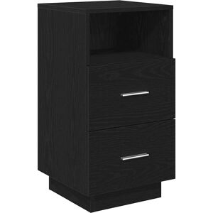 vidaXL Bedside Cabinet with 2 Drawers Black 36x36x68 cm - Bedside Cabinet vidaXL Bedside Cabinet with 2 Drawers Black 36x36x68 cm - Bedside Cabinet