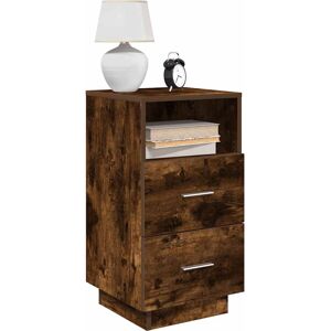 vidaXL Bedside Cabinets 2 pcs with 2 Drawers Smoked Oak - Bedside Cabinets vidaXL Bedside Cabinets 2 pcs with 2 Drawers Smoked Oak - Bedside Cabinets