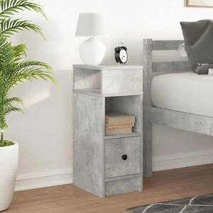 vidaXL Bedside Cabinet with Drawer Concrete Grey 25x31x66 cm - Bedside Cabinet vidaXL Bedside Cabinet with Drawer Concrete Grey 25x31x66 cm - Bedside Cabinet