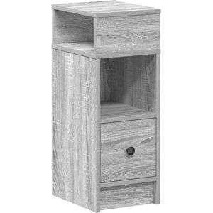 vidaXL Bedside table with drawer Grey Sonoma - Bedside table vidaXL Bedside table with drawer Grey Sonoma - Bedside table