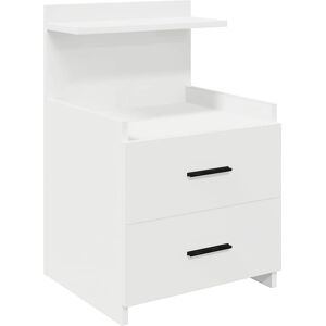 vidaXL Nightstand with 2 Drawers White - Nightstand vidaXL Nightstand with 2 Drawers White - Nightstand