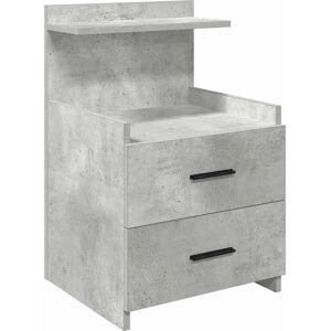 Vidaxl Concrete Grey Engineered Wood Bedside Cabinet - 2 Drawers 40x36.5x62 Cm Vidaxl Concrete Grey Engineered Wood Bedside Cabinet - 2 Drawers 40x36.5x62 Cm