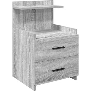 Vidaxl Vidaxl Grey Sonoma Engineered Wood Bedside Cabinet 2 Drawers 40x36.5x62 Cm Storage Vidaxl Vidaxl Grey Sonoma Engineered Wood Bedside Cabinet 2 Drawers 40x36.5x62 Cm Storage