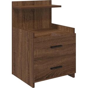 Vidaxl Brown Oak Bedside Cabinet - 2 Drawers - 40x36.5x62 Cm Vidaxl Brown Oak Bedside Cabinet - 2 Drawers - 40x36.5x62 Cm
