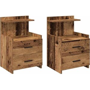 Vidaxl Old Wood Bedside Cabinets - Bedside Cabinets Vidaxl Old Wood Bedside Cabinets - Bedside Cabinets