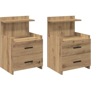 Vidaxl Artisan Oak Bedside Cabinets - Bedside Cabinets Vidaxl Artisan Oak Bedside Cabinets - Bedside Cabinets