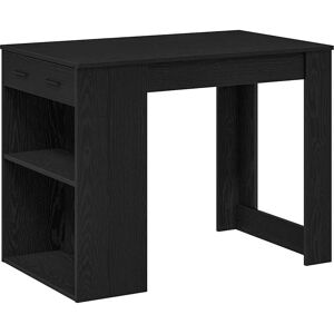 vidaXL 858687 Svart spånpladesskrivebord med skuff og hylle - Kjøkken/spisebord vidaXL 858687 Svart spånpladesskrivebord med skuff og hylle - Kjøkken/spisebord