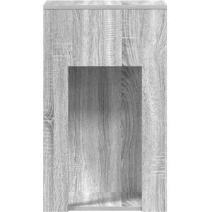 vidaXL 858736 Grey Sonoma Computer Tower Stand with Drawer - Desk vidaXL 858736 Grey Sonoma Computer Tower Stand with Drawer - Desk