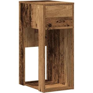 vidaXL Computer Tower Stand with Drawer Old Wood - Computer Tower Stand vidaXL Computer Tower Stand with Drawer Old Wood - Computer Tower Stand