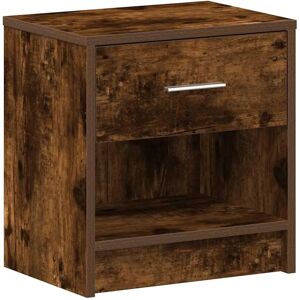 vidaXL Bedside Table with Drawer Smoked Oak - Bedside Table vidaXL Bedside Table with Drawer Smoked Oak - Bedside Table