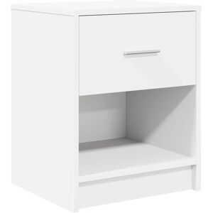 vidaXL Bedside Table with Drawer - White - Bedside Table vidaXL Bedside Table with Drawer - White - Bedside Table