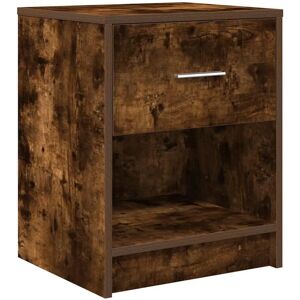 vidaXL Bedside table with drawer smoked oak - Bedside table vidaXL Bedside table with drawer smoked oak - Bedside table