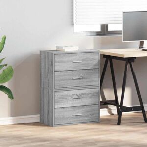 vidaXL Grey Sonoma Cabinets with 2 Drawers - Storage Furniture vidaXL Grey Sonoma Cabinets with 2 Drawers - Storage Furniture