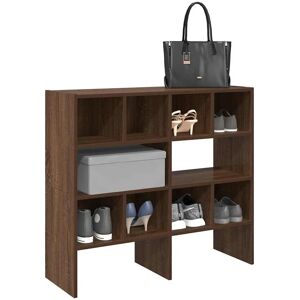 vidaXL Brown Oak Stackable Shoe Rack - Shoe Storage vidaXL Brown Oak Stackable Shoe Rack - Shoe Storage