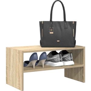 vidaXL Sonoma Oak Stackable Shoe Rack - Shoe Storage Shelf vidaXL Sonoma Oak Stackable Shoe Rack - Shoe Storage Shelf