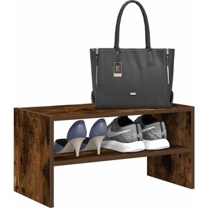 vidaXL Smoked Oak Stackable Shoe Rack - Shoe Storage Shelf vidaXL Smoked Oak Stackable Shoe Rack - Shoe Storage Shelf