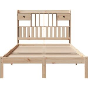 vidaXL Bookcase Bed with Slatted Base - 135x190cm Brown vidaXL Bookcase Bed with Slatted Base - 135x190cm Brown