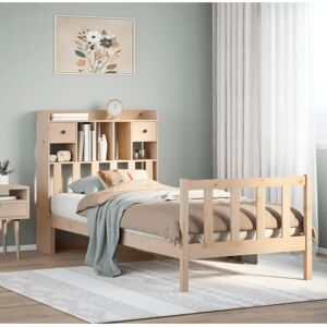 vidaXL Bookcase Bed with Storage - 90x200 cm - Solid Pine Wood vidaXL Bookcase Bed with Storage - 90x200 cm - Solid Pine Wood