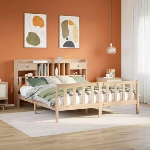 vidaXL Bookcase Bed with Storage - 180x200 cm - Solid Pine Wood vidaXL Bookcase Bed with Storage - 180x200 cm - Solid Pine Wood