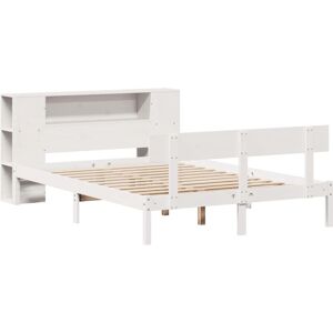 vidaXL White Bookcase Bed 120x200 cm Solid Pinewood vidaXL White Bookcase Bed 120x200 cm Solid Pinewood