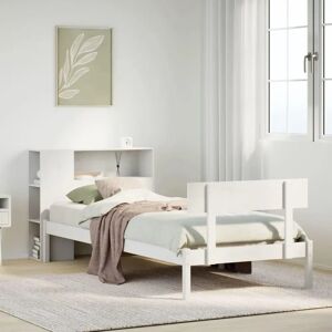 vidaXL Pine Wood Bed with Shelf - 75x190 cm - Bed vidaXL Pine Wood Bed with Shelf - 75x190 cm - Bed