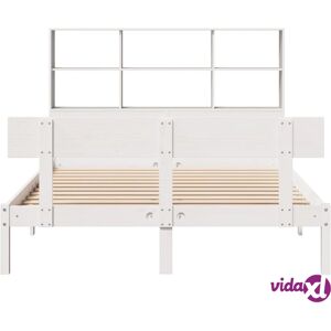 vidaXL Bookcase Bed without Mattress White 120x190 cm Small Double Solid Wood Pine - Bookcase Bed vidaXL Bookcase Bed without Mattress White 120x190 cm Small Double Solid Wood Pine - Bookcase Bed