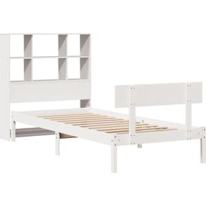 Vidaxl White 90x200cm Bookcase Bed - Solid Pine Wood Vidaxl White 90x200cm Bookcase Bed - Solid Pine Wood