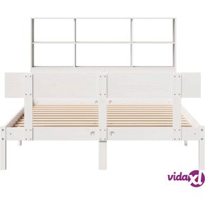 vidaXL Bookcase Bed with Storage - White 120x200cm - Solid Wood vidaXL Bookcase Bed with Storage - White 120x200cm - Solid Wood